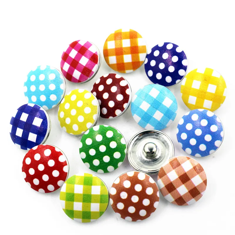 

New 50pcs/lot Mix Grid Plaid designs Snap Buttons Fit 18mm Jewelry Bracelets&Bangles Diy Snap Jewelry