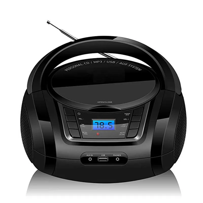 Портативный стерео проигрыватель LONPOO с Bluetooth FM радио Aux динамиком светодиодным