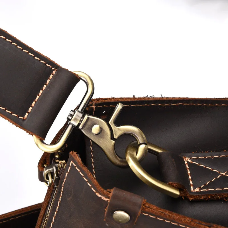 AETOO New Crazy Horse Leather Men's Briefcase Retro Laptop Bag Crazy Horse Leather Shoulder Messenger Bag