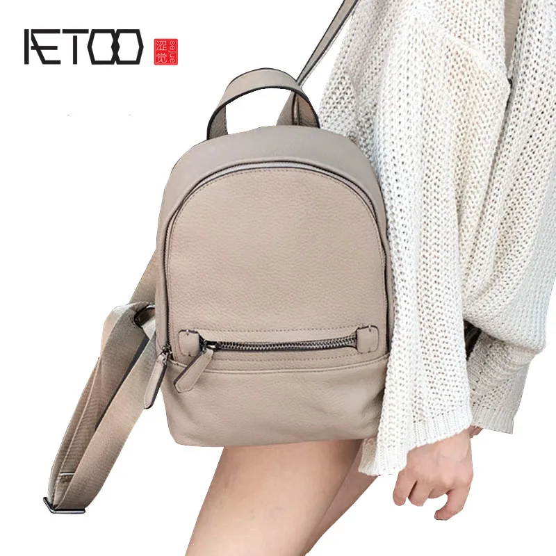 

BJYL New Korean version of the leather shoulder bag Korean version of the wind cowhide backpack casual wild fashion simple fash