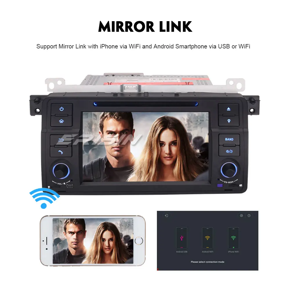 Cheap Erisin ES4862B 7" Android 9.0 Quad core 2G RAM PX30 Car DVD GPS Navigation DAB+ DVR OBD for 3 Series E46 1998-200 2