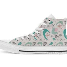 Атомно-50 s фламинго Высокие парусиновые туфли на плоской подошве; повседневная обувь на заказ; Прямая