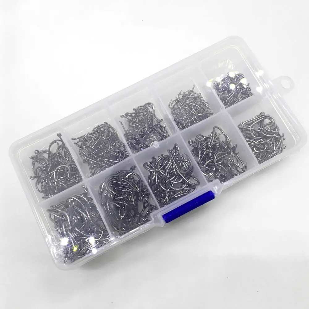 Rompin 500pcs/set mixed size #3~12 high carbon steel carp fishing hooks pack with hole with Retail Original box Jigging Bait Rompin 500pcs/set mixed size #3~12 high carbon steel carp fishing hooks pack with hole with Retail Original box Jigging Bait