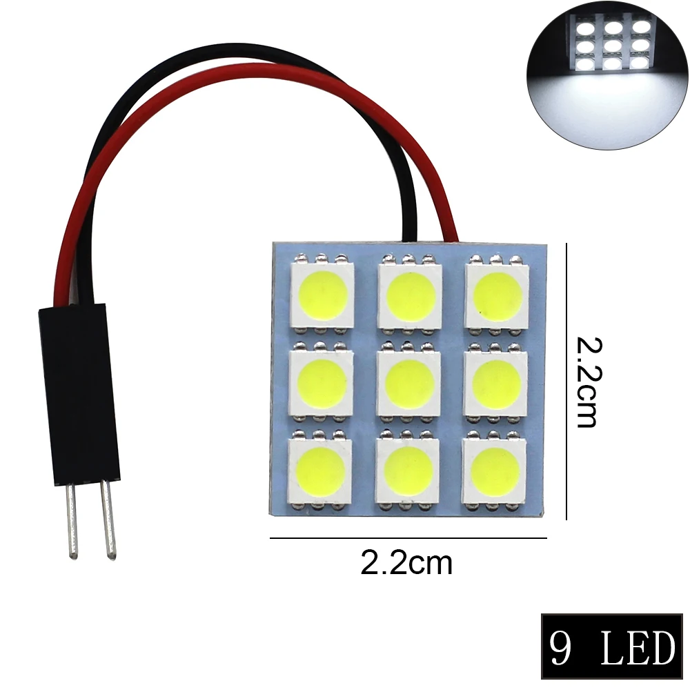 1 Набор, автомобильный Панель чтения карты лампа 5050, 6, 9, 12, 15 24 36 48 светодиодный SMD купольный интерьерная лампа на крышу огни BA9S T10 C5W адаптер трубчатое основание