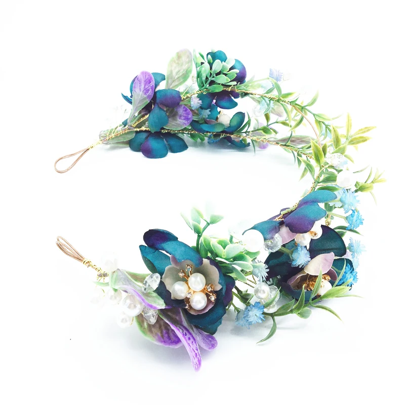 

Women Wedding Party Headwear Hair Accessories Bridal Flower Wreath Crown Festival Headband Headdress Floral Garlands Head Band