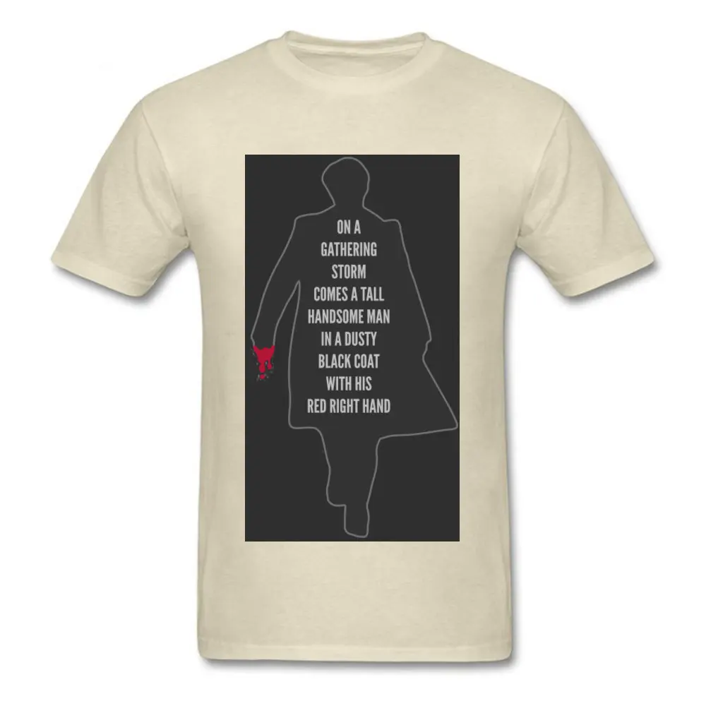 Europe Party Tops Tees for Boys 2018 Discount Summer Crewneck Cotton Fabric Short Sleeve Tshirts Custom T-Shirt Peaky Blinders   Red Right Hand beige