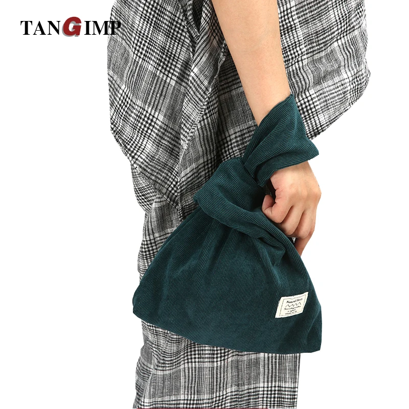 

TANGIMP Corduroy Wrist Bag Bartack Handbag Simple Carry Bags Wristlet Wrist Pack Tote Coin Purse Phone Bags Girls Autumn Winter