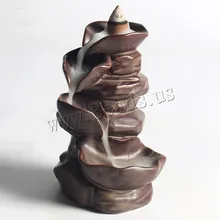 Backflow Incense Burner Smoke Waterfall Ceramic Censer Mountain River Handicraft Incense Holder Censer Use In Home Teahouse