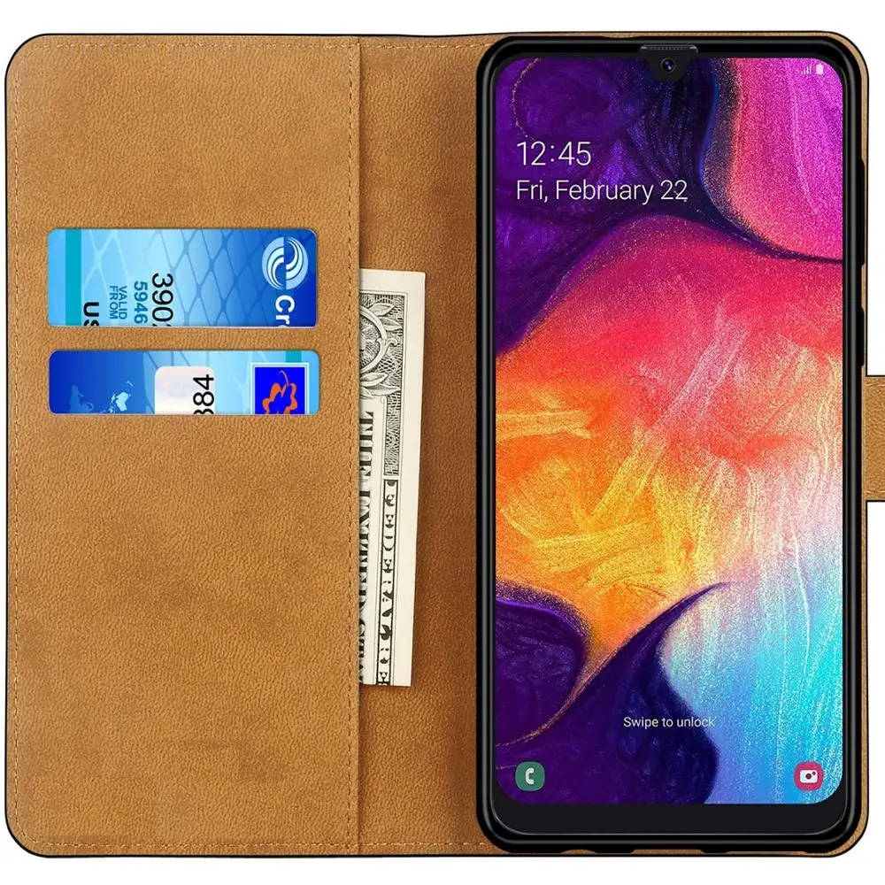 Чехол книжка из искусственной кожи с бумажником для Samsung A50 A50s A30s A30 A20 A01 A11 A31 A51 A71