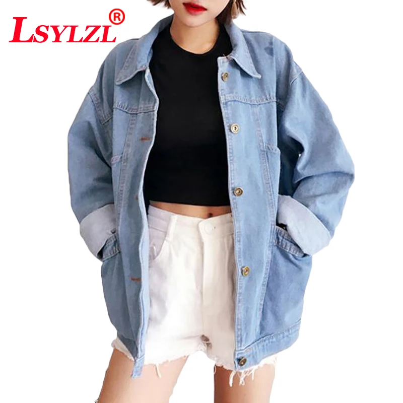 

2018 Women Basic Coat Denim Jacket Women Spring And Autumn Denim Jacket For Jacket Women Denim Coat loose fit casual style C229