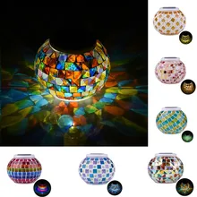 Мозаичный стеклянный шар садовый светильник s меняющий цвет светодиодный светильник на солнечной батарее водонепроницаемые солнечные настольные лампы для украшения для вечеринок на Рождество