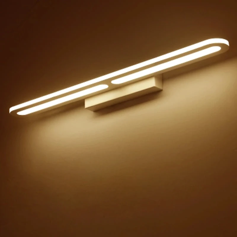 

Modern minimalist mirror lamp white wrought iron acrylic bathroom anti-fog LED lighting wall lamp personality dressing lamp