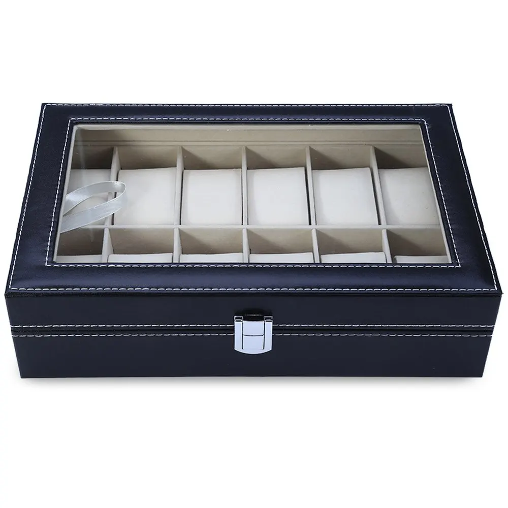 New Fashion 12 Gids Leather Watch Box Jewelry Dispay Box Watches Case Jewelry Storage Organized cajas para relojes