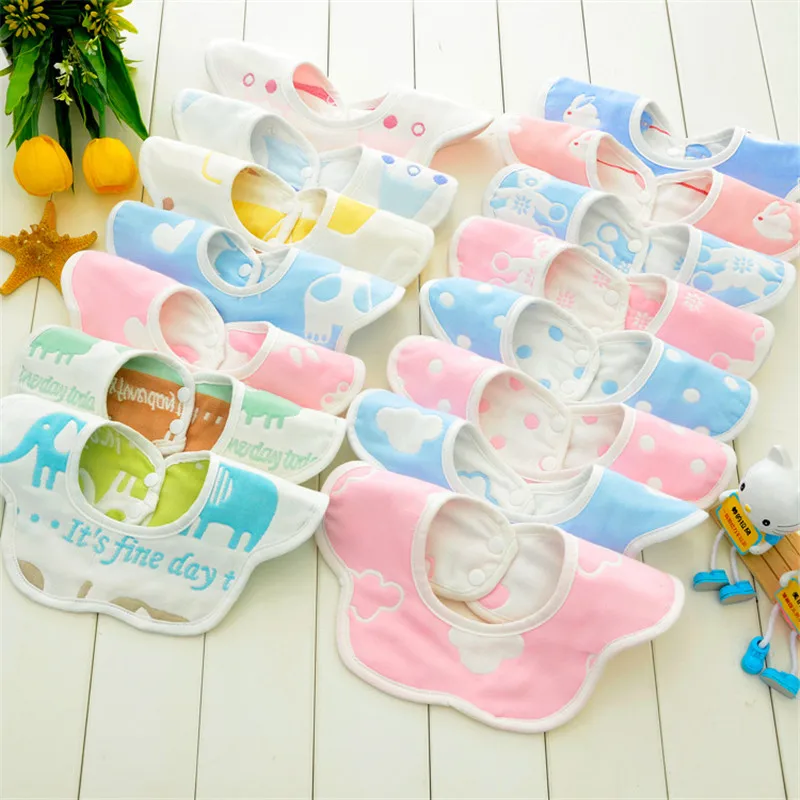 

TOP Cotton Infant Petals 360 Degree Rotation 6 Layers Gauze Soft Bibs Feeding Saliva Newborn Infant Saliva Towel Bibs Bandana