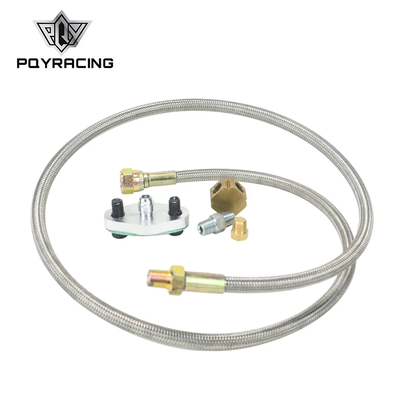 

PQY - T3 T4 T3/T4 T04E T70 T66 T67 GT35 T3/60-1 GT45 Turbo Oil Feed Line 1/8 NPT 4AN PQY-TOL11