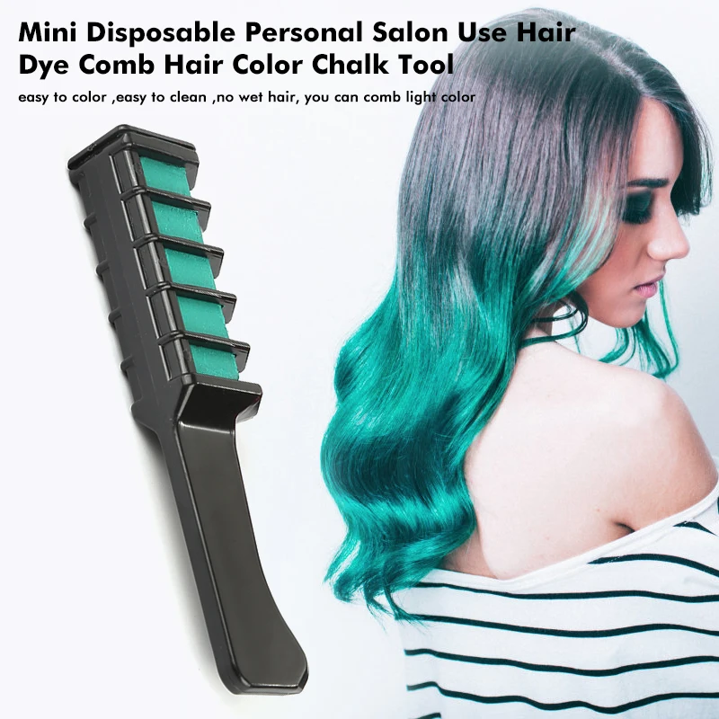 

1 PC Hair Comb 6 Colors Temporary Hair Chalk Color Comb Dye Kits Disposable Cosplay Party Hairs Dyeing