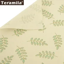 Teramila ручная роспись зеленый лист хлопок льняная ткань метров Telas лоскутное Algodon толстые Tissu диван шторы скатерть подушка