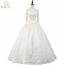 Walk Beside You белое/цвета слоновой кости бальное платье Свадебные платья с открытыми плечами 3/4 рукава длина до пола Длинные свадебные платья vestido de