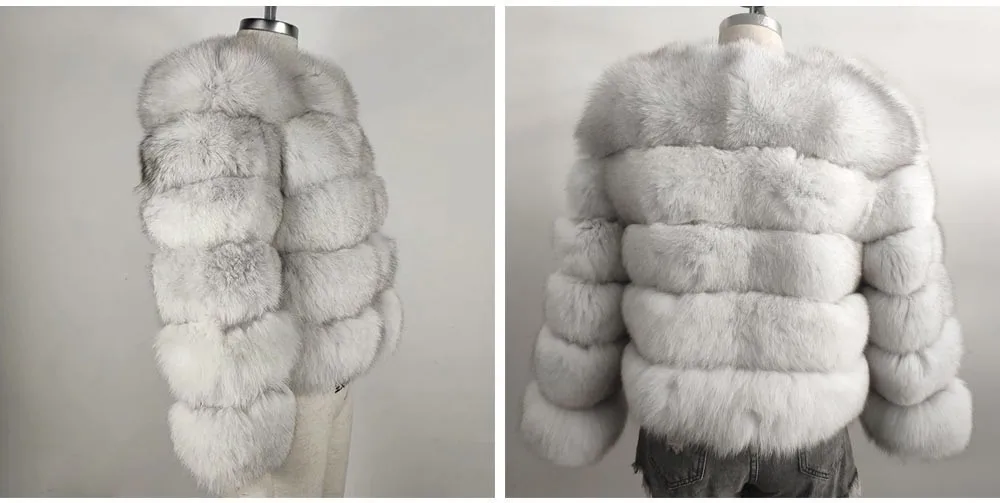 Topfur White Fox Real Fur Female Coat Women Short Winter Fur Leather Jacket Clothes Outerwear Natural Fox Fur Coats For Women