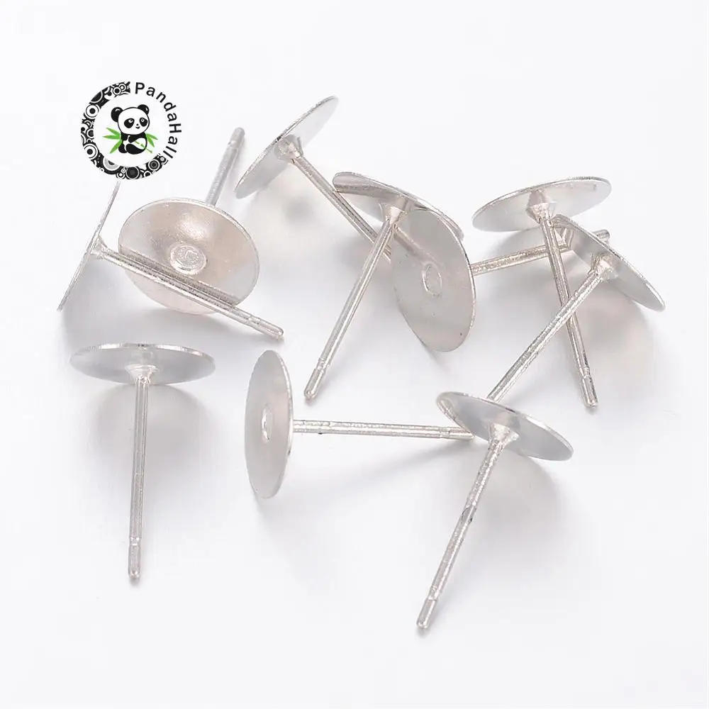 

Earstud Posts, Brass Head and Stainless Steel Pin, Lead Free, Cadmium Free and Nickel Free, Platinum, Tray: 8mm; 10mm