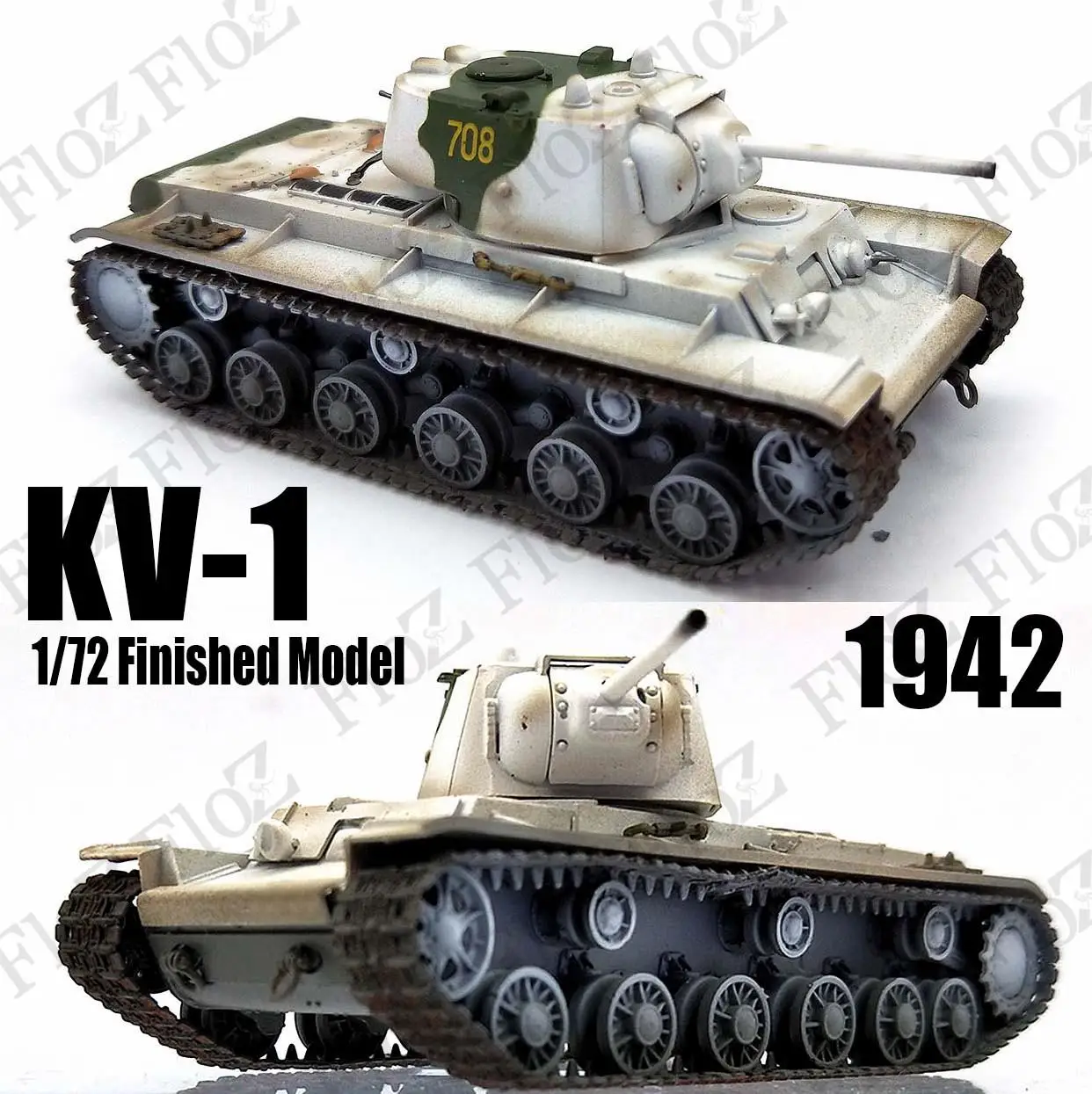 WWII Россия KV-1 зимний камуфляж зеленый 1942 1/72 без литья под давлением танк легкая