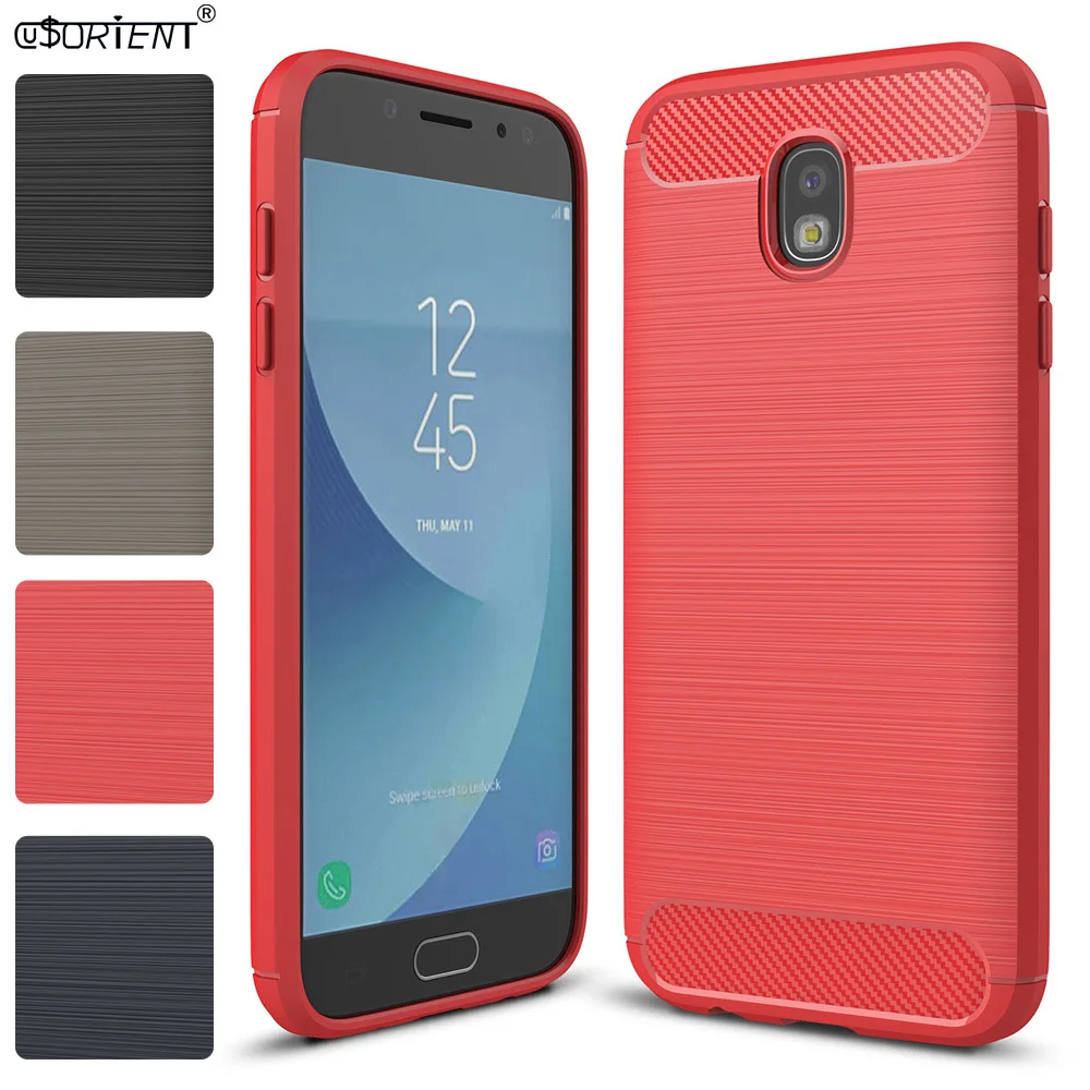 

Back Funda For Samsung Galaxy J7 Pro 2017 Carbon Fiber Shockproof Phone Case SM-J730F/DS SM-J730FM/DS Soft Silicone Bumper Cover