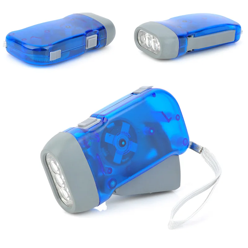 Ручной аккумулятор-удобный фонарик для кемпинга 3 светодиода Фонарик, работающий от нажатия ручной генератор фонарь для путешествий