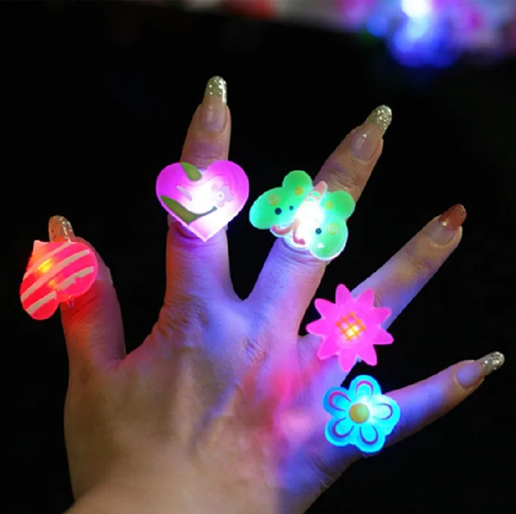 Light up toys Kids Cartoon flash Ring Children LED Flashing toys rings