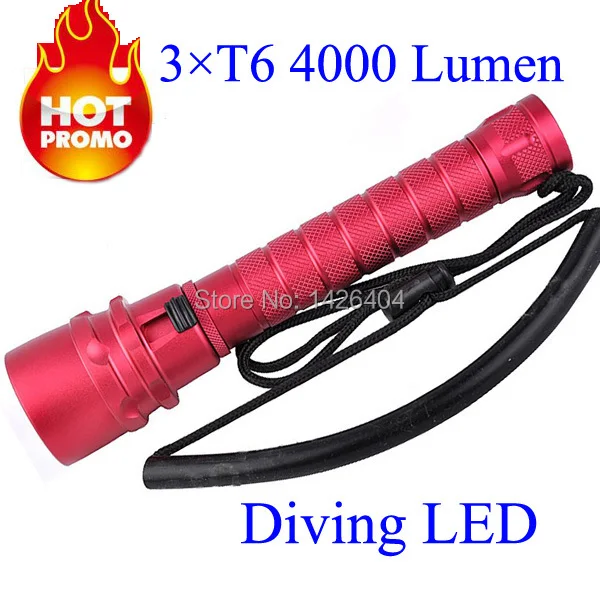

Cost price New 2014 XM-L 3 x T6 LED 4000 lumens Flashlight for Brightness infinitely adjustable underwater diving
