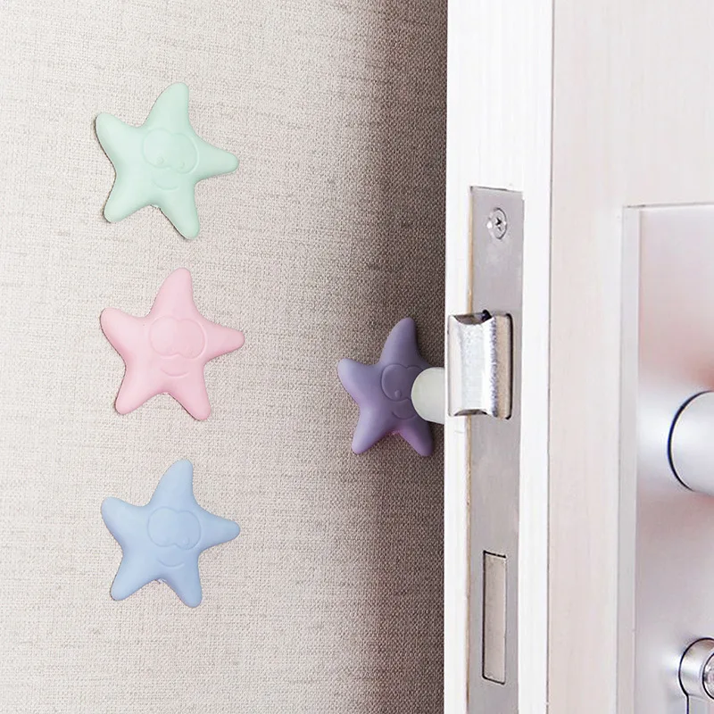 

Rubber Starfish Star Model Collision Buffer Wall Sticker Buffer Door Lock Collision Protective Wall Mute 3D Wall Stickers