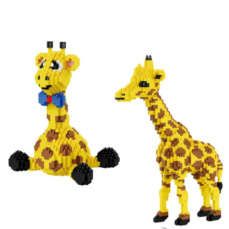 

creators mini diamond micro building block giraffe nanoblock bricks model educational toys for children gifts