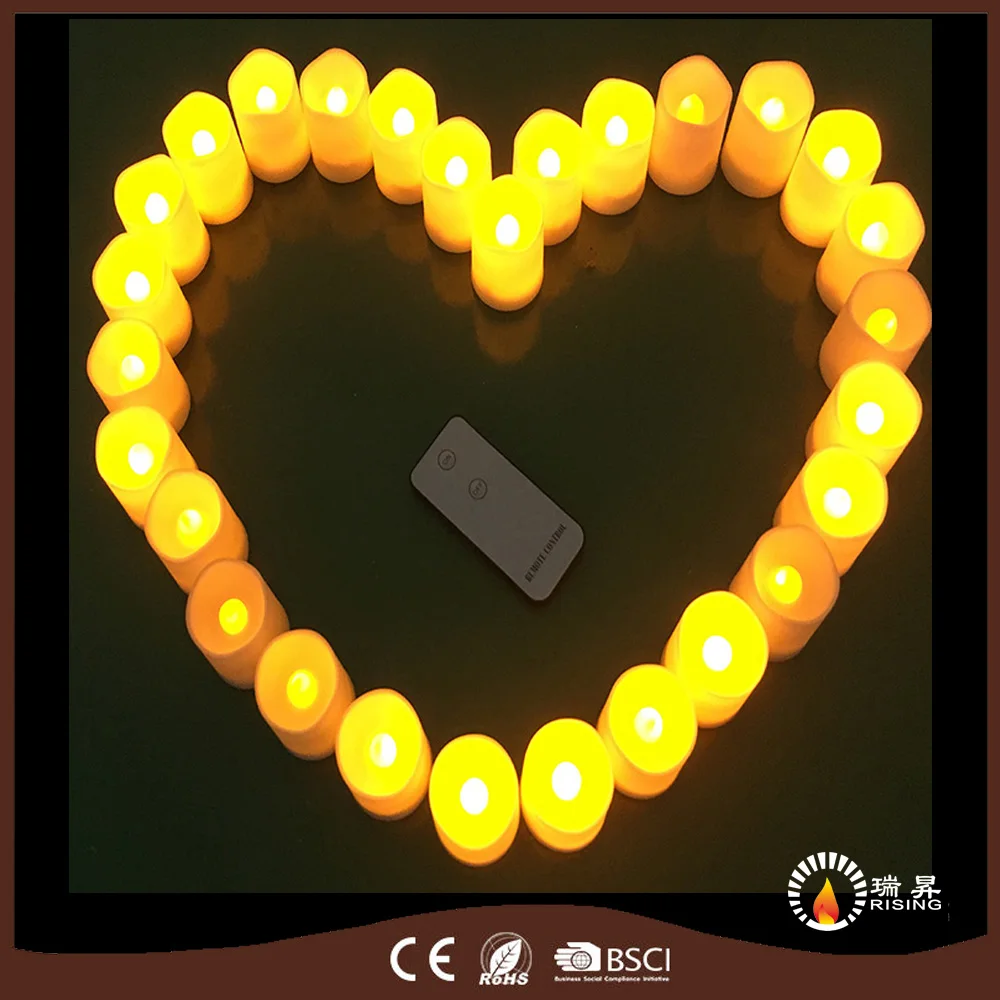 30pcs/set Safe Home decorative votive pillar tea light LED candles flameless remote control candle