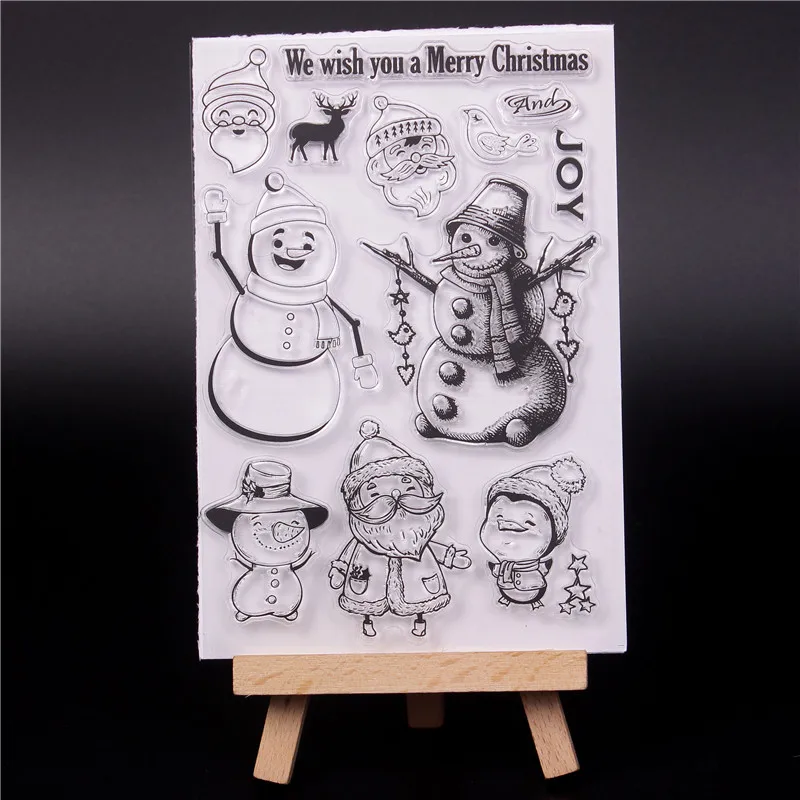 

Transparent Clear Silicone Stamps for DIY Scrapbooking Card Making diy photo Roller album Decorative Christmas snowman Stempel U