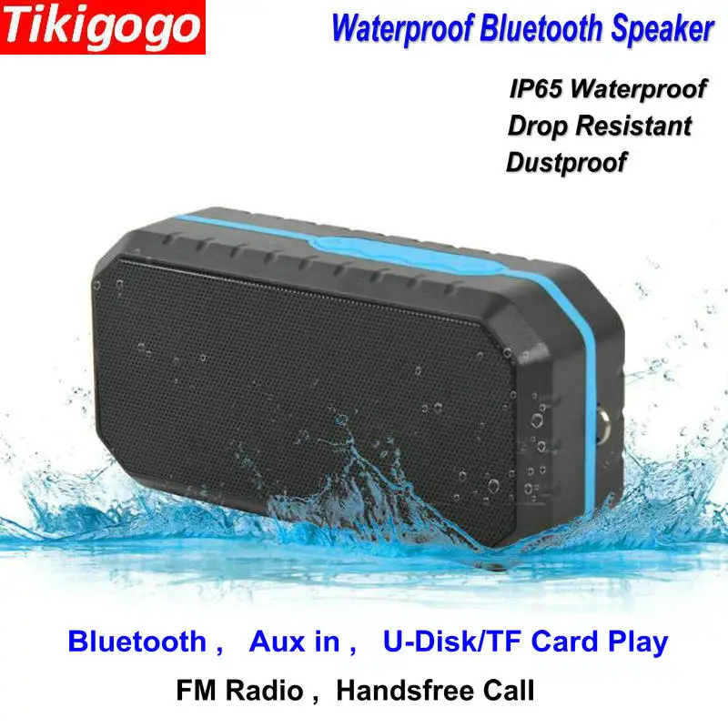 Tikigogo мини IP65 Водонепроницаемый bluetooth Дополнительный вход громкоговорителя в для