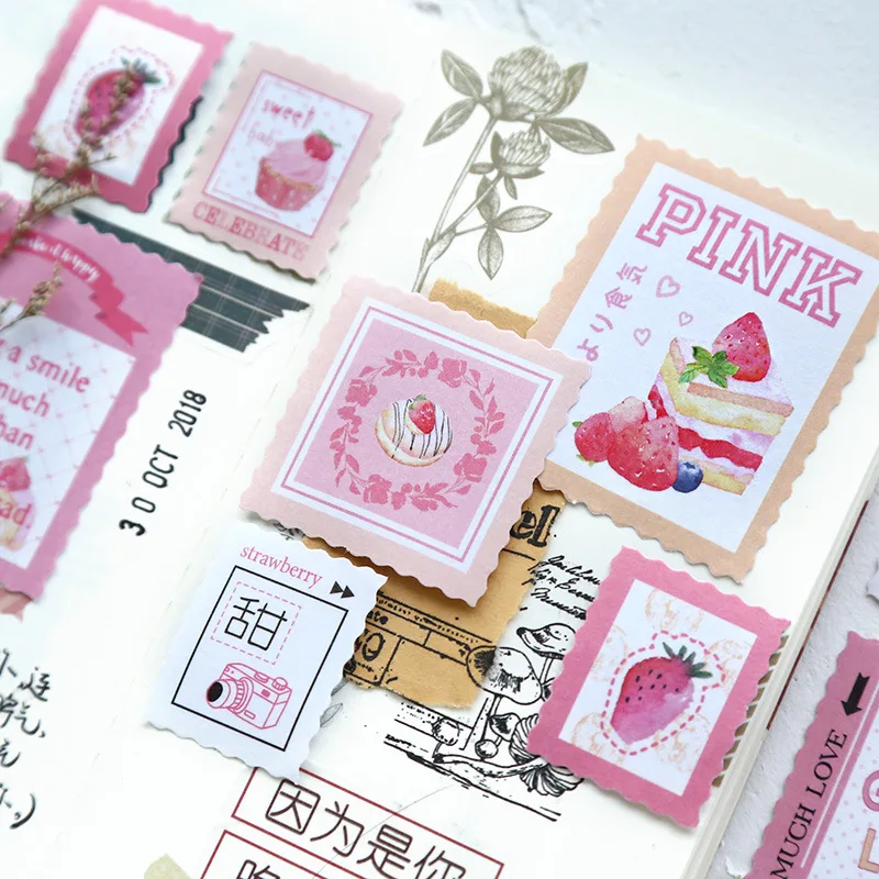 

40pcs Kawaii Stationery Stickers Stamp impression Diary Planner Decorative Mobile Stickers Scrapbooking DIY Craft Stickers