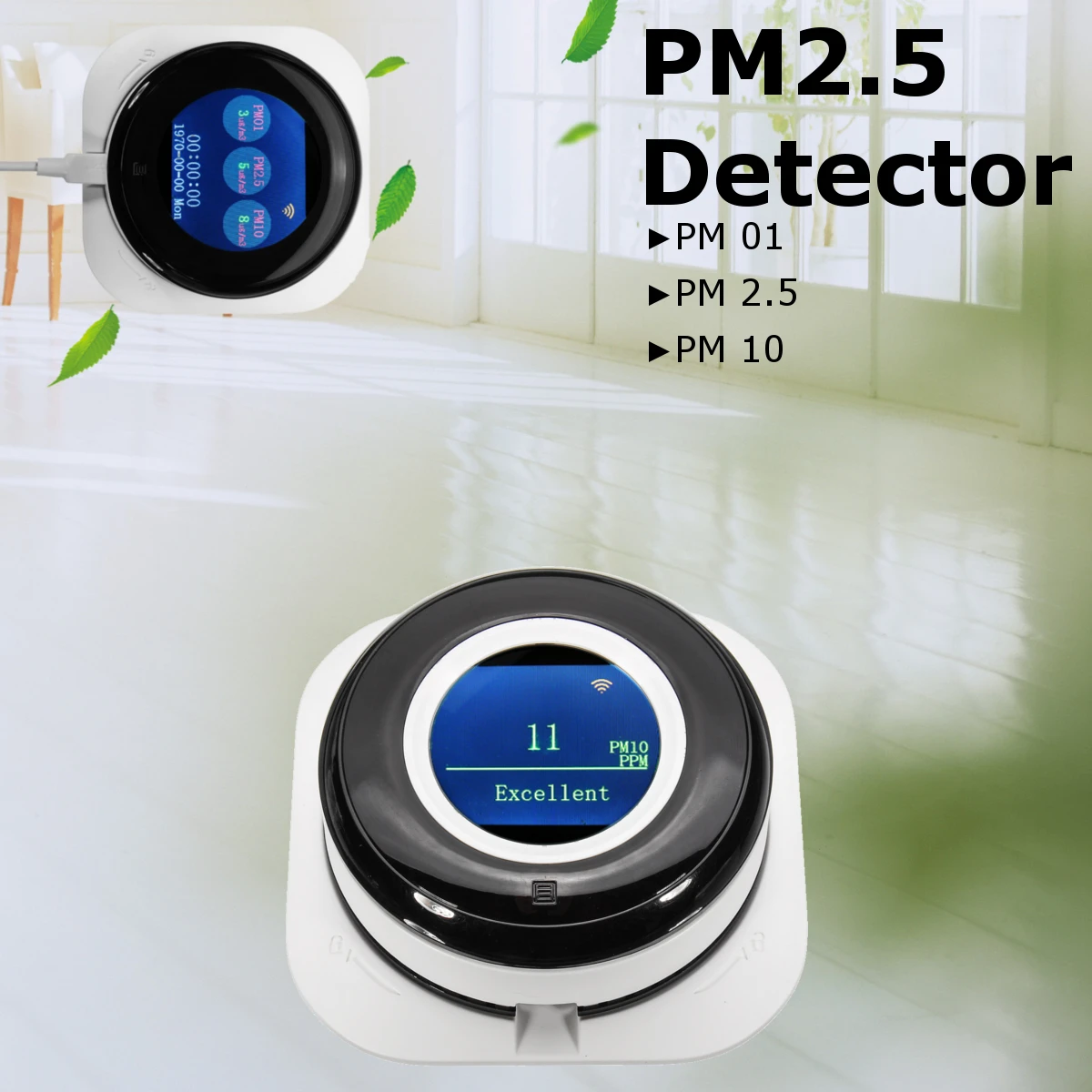 

5V/1A PM2.5 Detector WIFI LCD Display Monitor Air Quality Module Dust Sensor Home Car Lightweight Support Android4.0 IOS7.0