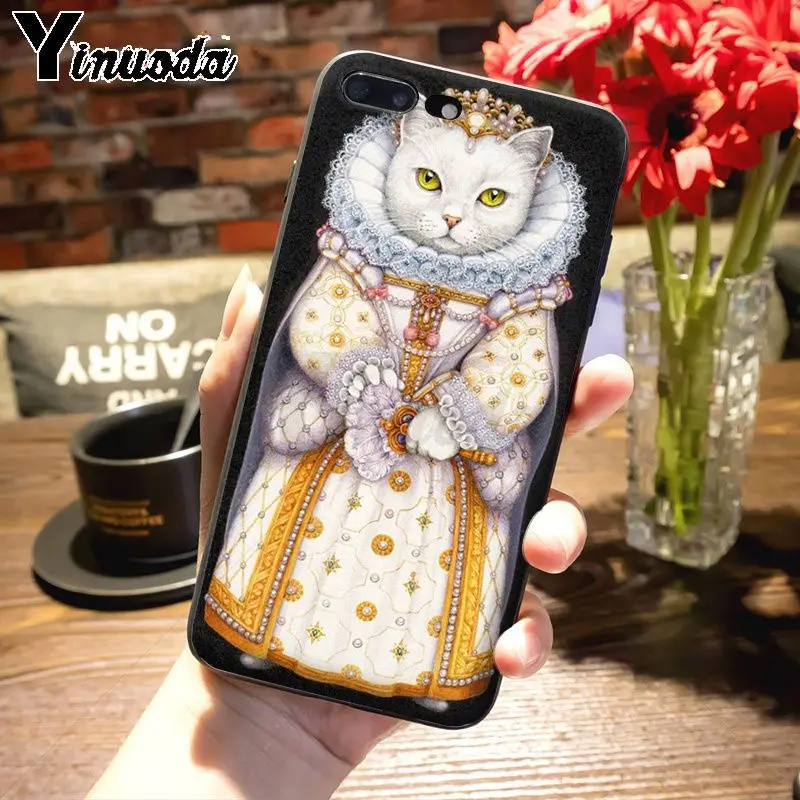 Мягкий чехол Yinuoda в стиле ретро с котом для iPhone 8 7 6 6S Plus X 5S 11pro SE xs max xr|Бамперы| |