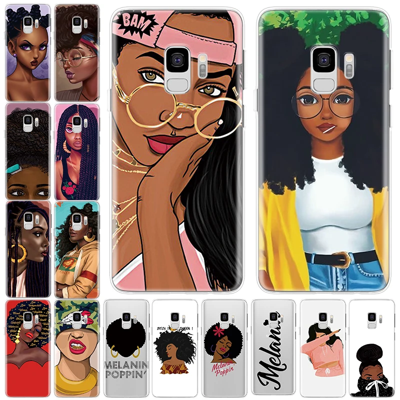 

Afro Girls Black Women Art Case For Samsung Galaxy Note 9 8 5 10 Pro Silicone Cover For Samsung M10 M20 M30 M40 Phone Case Capa