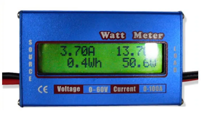 Цифровой Ватт метр тестер монитор Баланс Напряжение батарея Мощность анализатор DC60V 100A для DC Вертолет Лодка Heli ваттметр