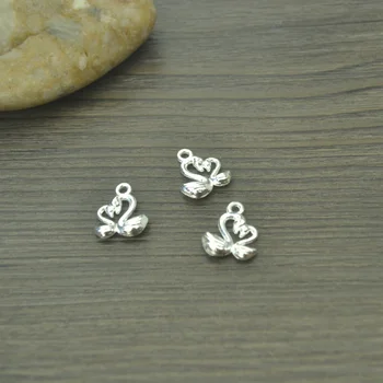 

30 pcs Fashion charms metal swan pendant diy jewelry necklace 4123B