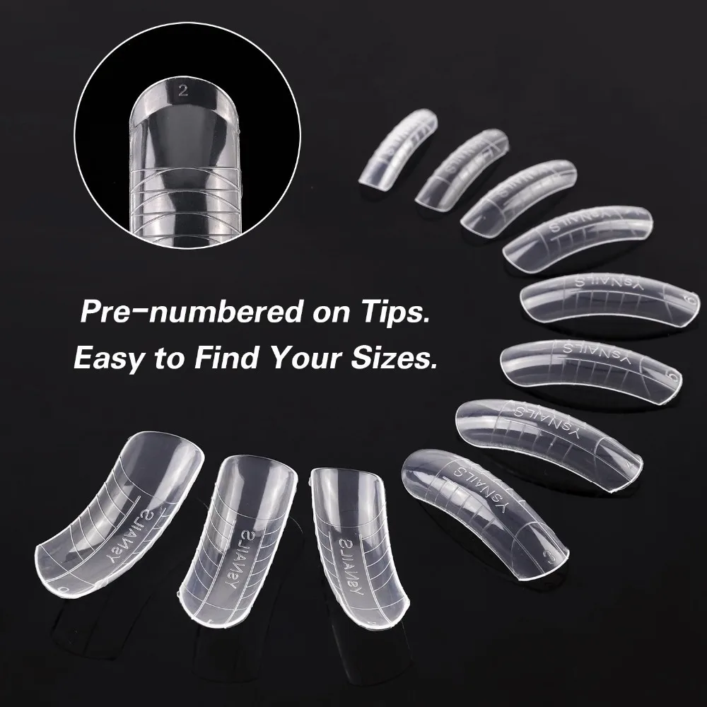 Molde do Unha Sistema de Unhas Formas com Escala Conjunto Pces Case Falso Claro Francês Cobertura Completa Polygel Unhas Dicas Acrílico A0517x 100 120 - 11 unhas dicas acrílico sistema de unhas formas com escala a0517x
