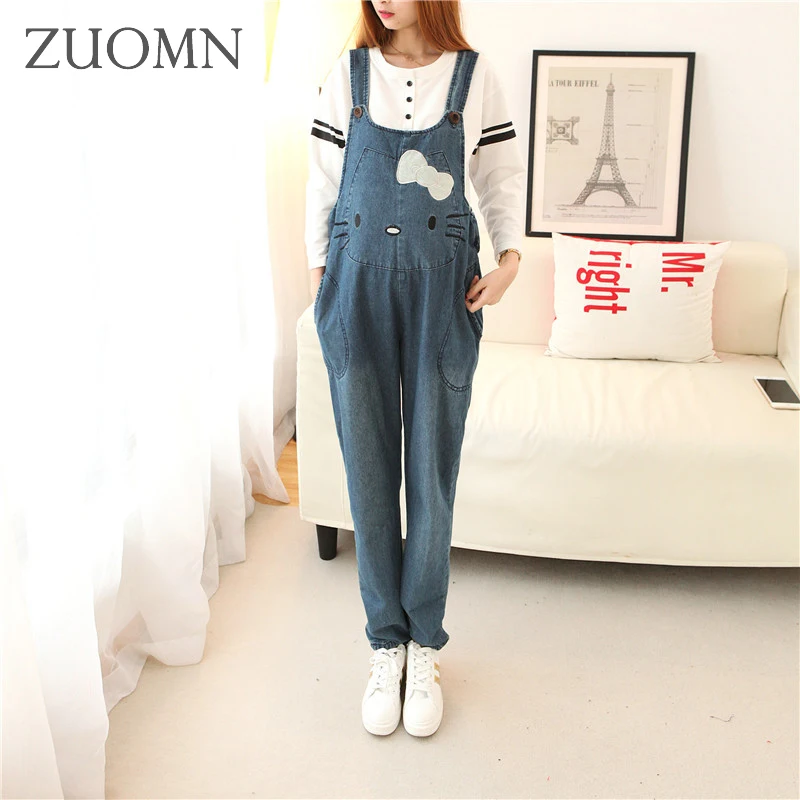 

Spring Maternity Denim Pants Maternity Clothing Jeans Strap Pants For Pregnant Women Loose Jumpsuit Trousers Y700