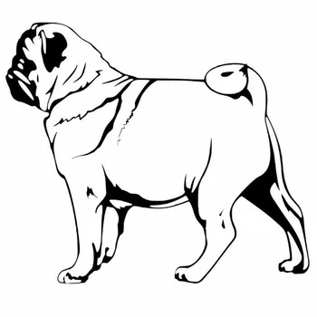 

15.2*13.1CM Pug Dog Car Stickers Waterproof Vinyl Decal Car Styling Motorcycle Decoration Black/Silver S1-1003