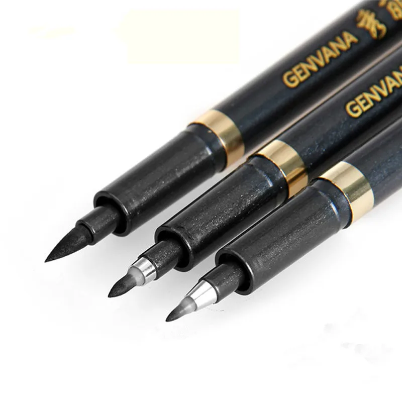 3 pluma de caligrafía unid/set para el lápiz de caligrafía chino de talla japonesa S M L 3 pluma de caligrafía unid/set para el lápiz de caligrafía chino de talla japonesa S M L