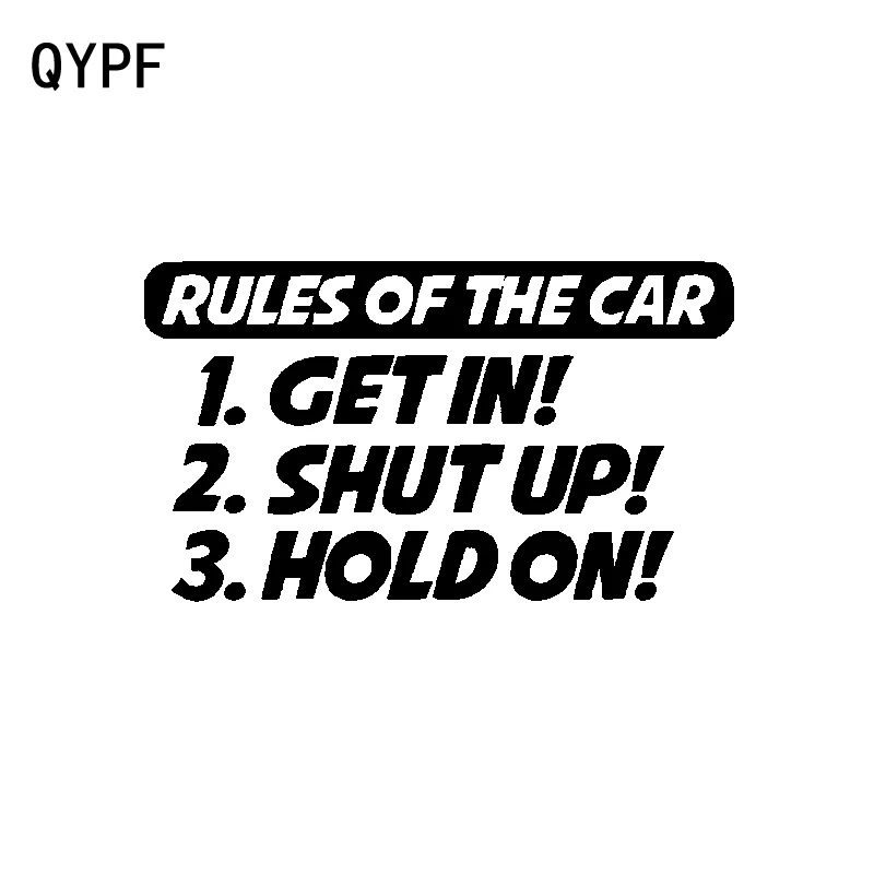 

QYPF 16CM*9.1CM Fun High-quality Car Styling Rules Of The Car Vinyl Decal Car Sticker Black Silver C15-2116