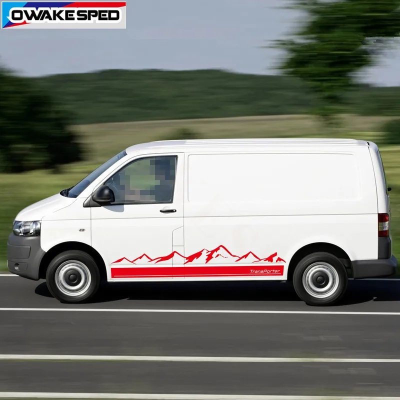 Наклейка для автомобиля с изображением гор Volkswagen Transporter T4 T5 T6 занятий спортом на