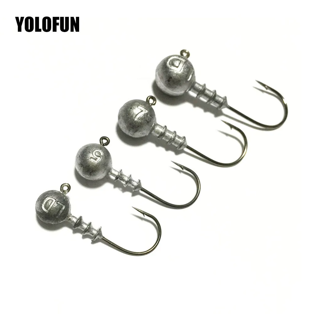 

3.5g 5g 7g 10g 14g jig head hooks jig fishing hooks set round football jig ballhead with bait keeper barbs fishhooks tackles