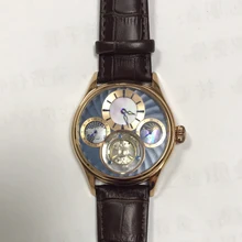 ESOPO Tourbill de Luxo Homens Relógio de Pulso Mecânico Pulseira de Couro Multifunções À Prova D’ Água Relogio masculino 31