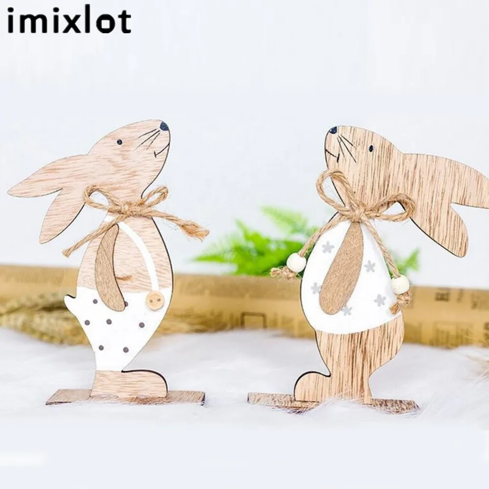 Imixlot мини милый кролик деревянные маленькие украшения домашний стол Декор