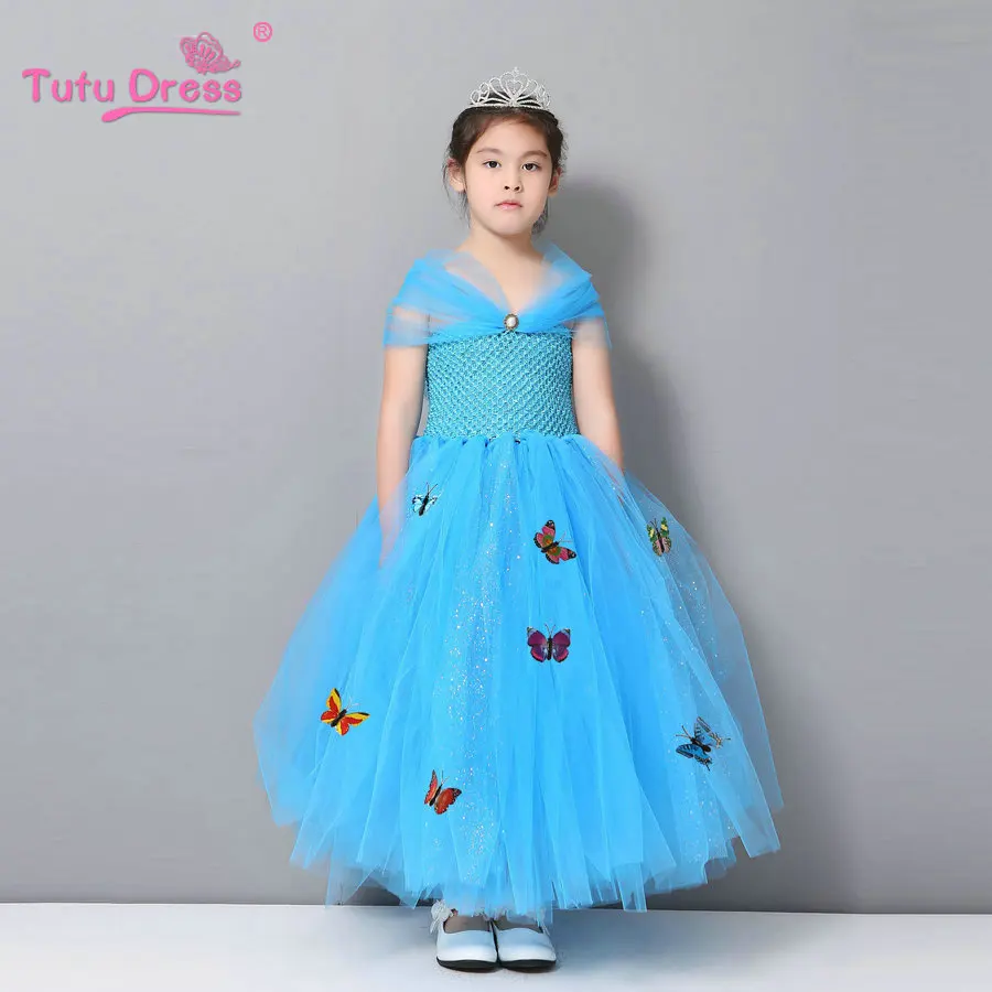 New Cinderella Girl Dress Butterfly Girl Dress Tutu Summer Princess ...